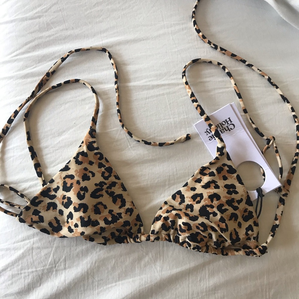 Charlie Holiday leopard triangle Bikini top